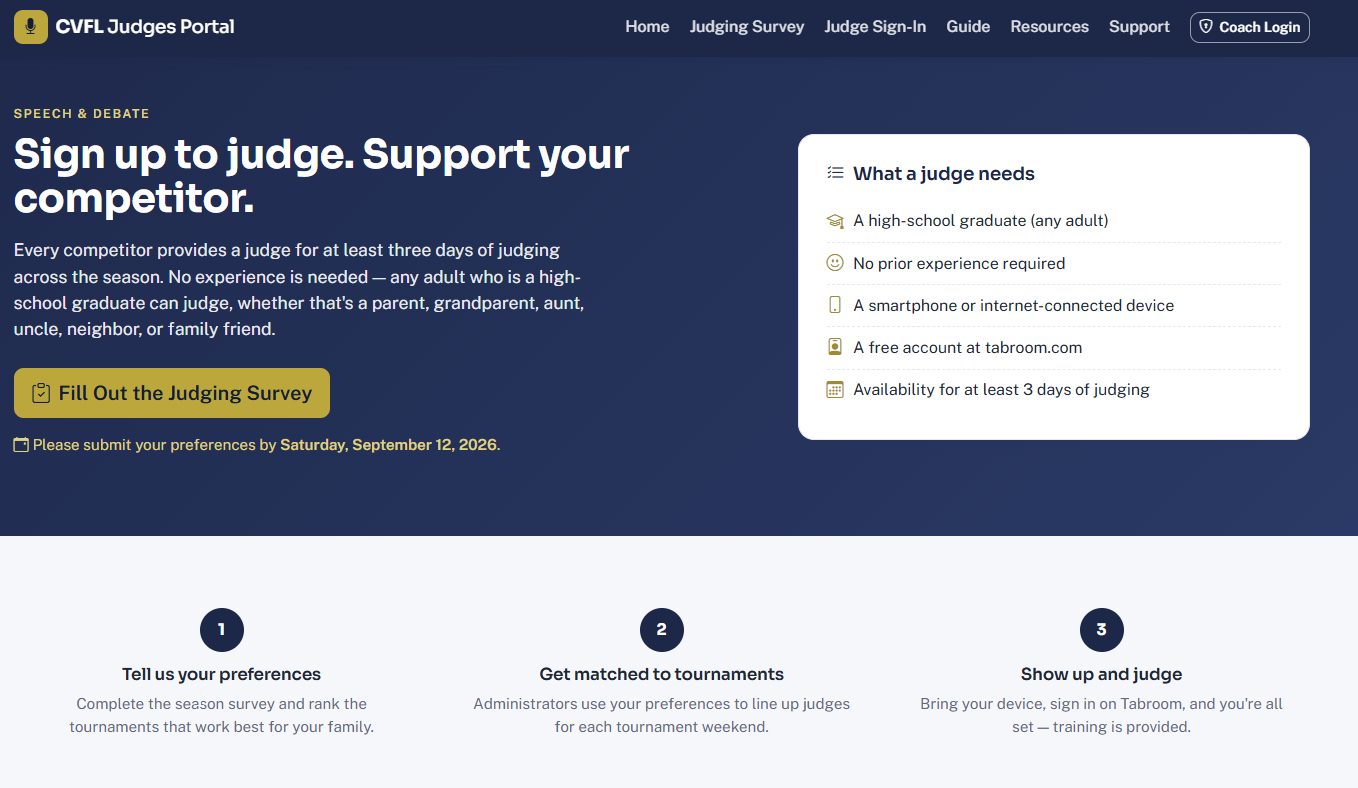 CVFL Judges Portal
